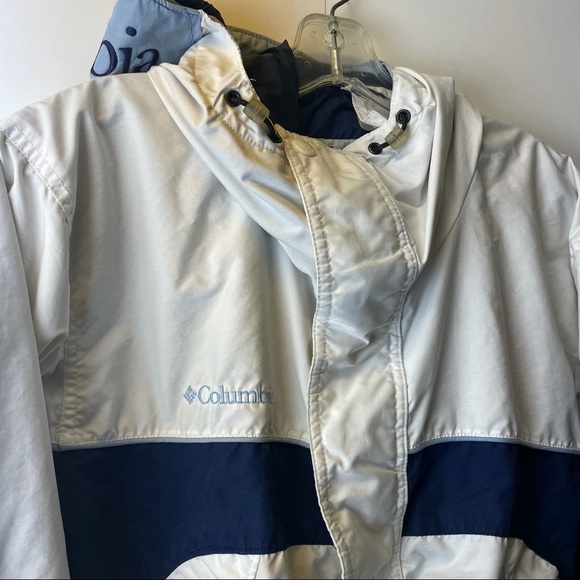 COLUMBIA men’s small jacket white and blue / unisex - Picture 2 of 6